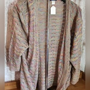 Basic Editions Multicolor Cardigan Sweater Rainbow